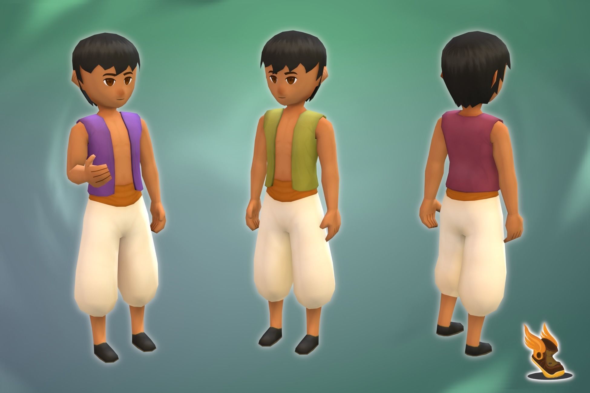 Stylized NPC - Desert People Arajun Low-poly 3D model_5