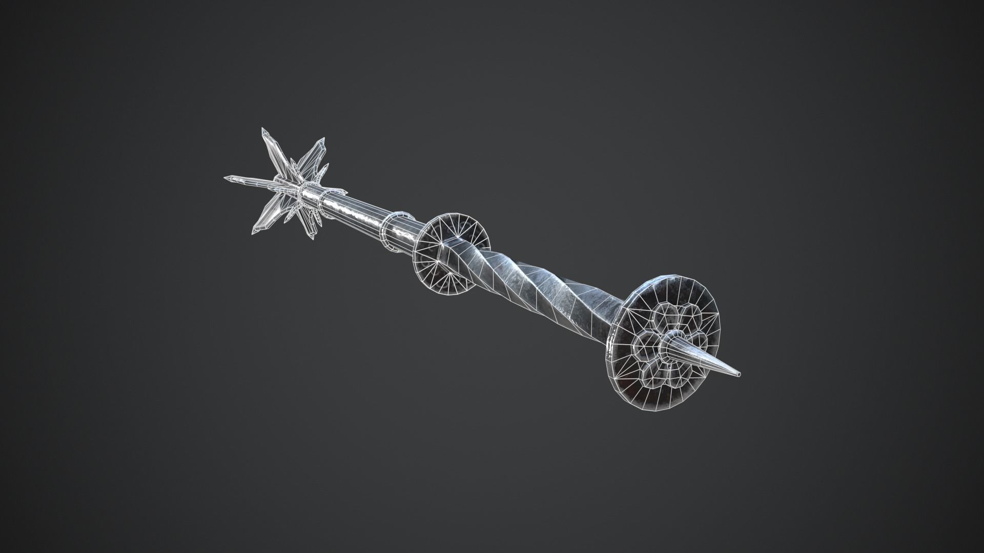 Medieval Mace Low-poly 3D model_15