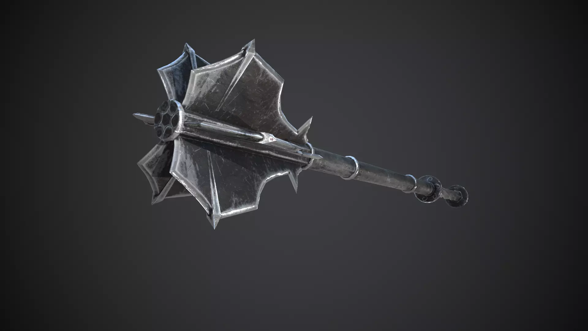 Medieval Mace Low-poly 3D model_0