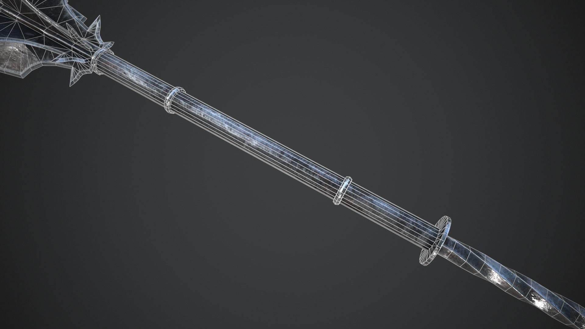 Medieval Mace Low-poly 3D model_12