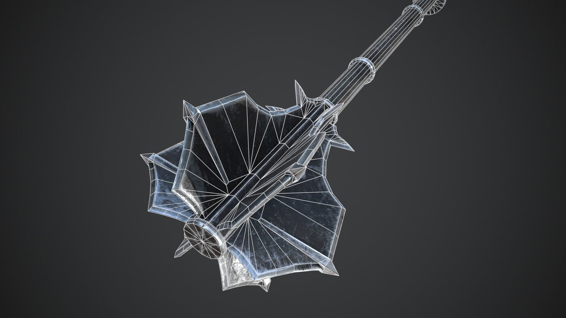 Medieval Mace Low-poly 3D model_10