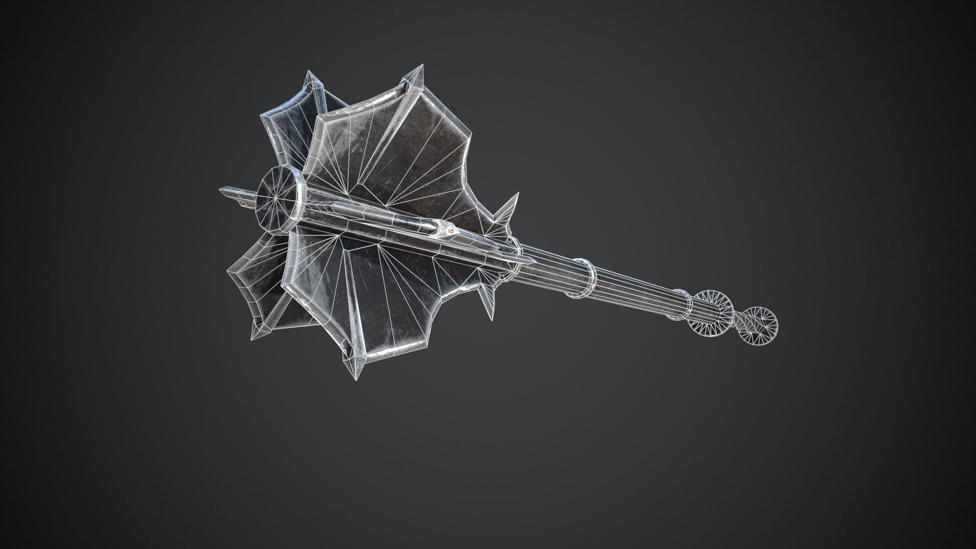 Medieval Mace Low-poly 3D model_13