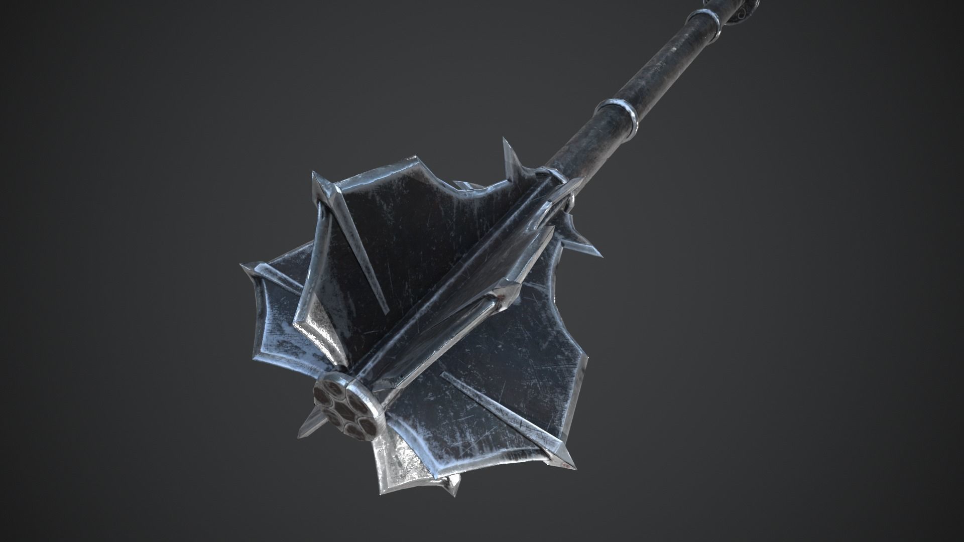 Medieval Mace Low-poly 3D model_5