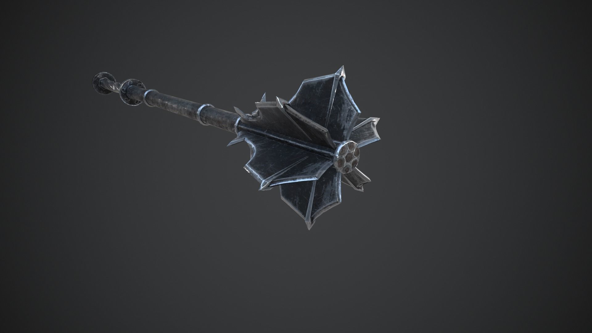 Medieval Mace Low-poly 3D model_6