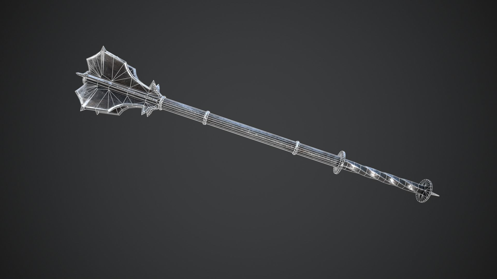Medieval Mace Low-poly 3D model_16