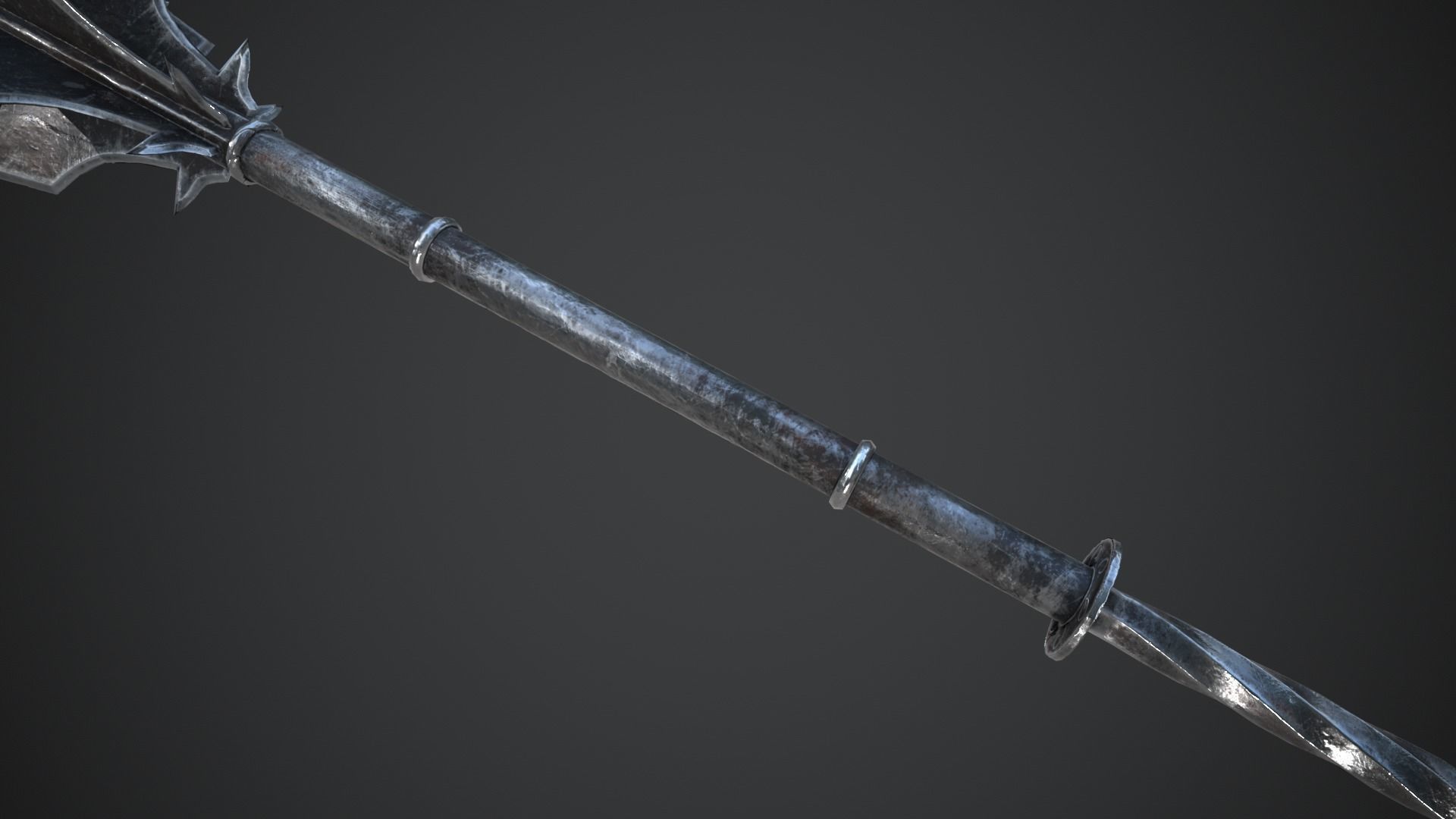 Medieval Mace Low-poly 3D model_4