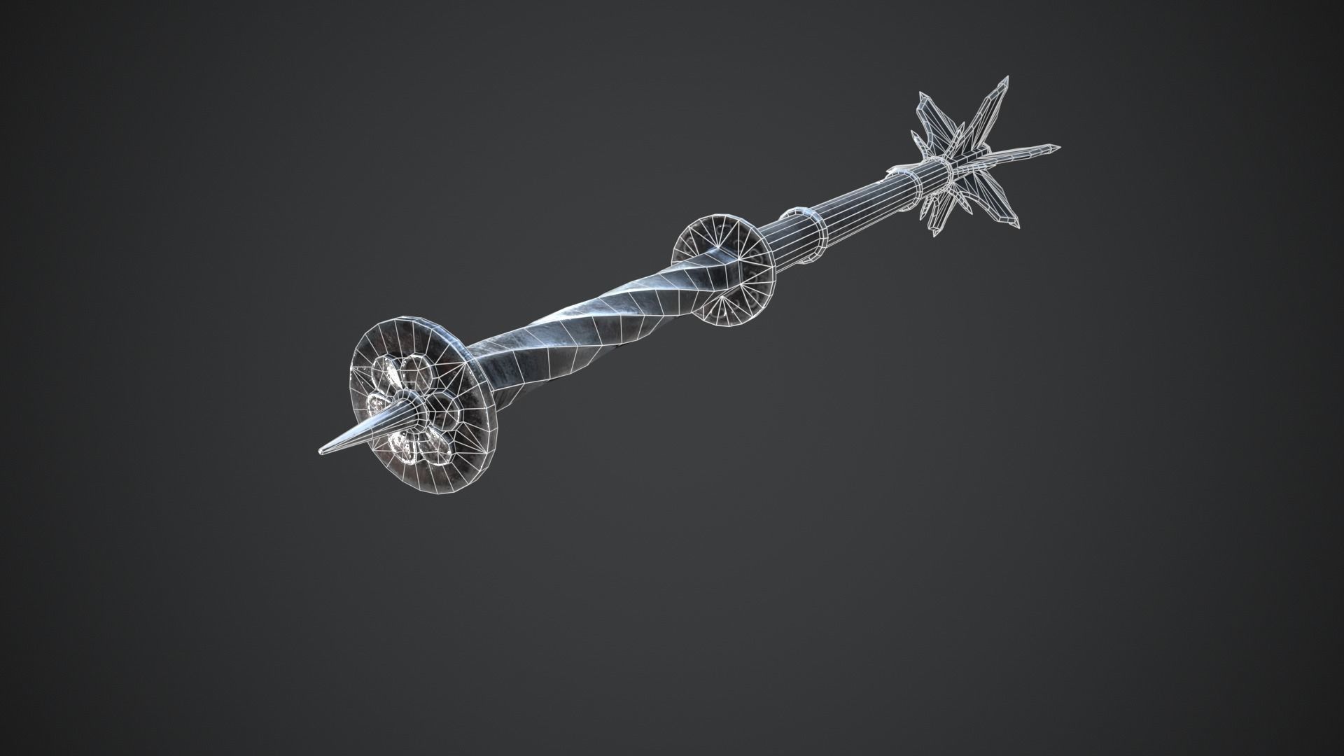 Medieval Mace Low-poly 3D model_14