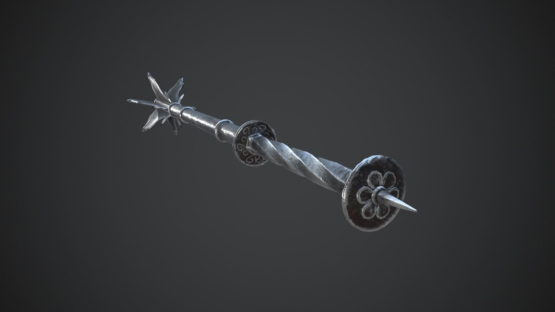Medieval Mace Low-poly 3D model_8