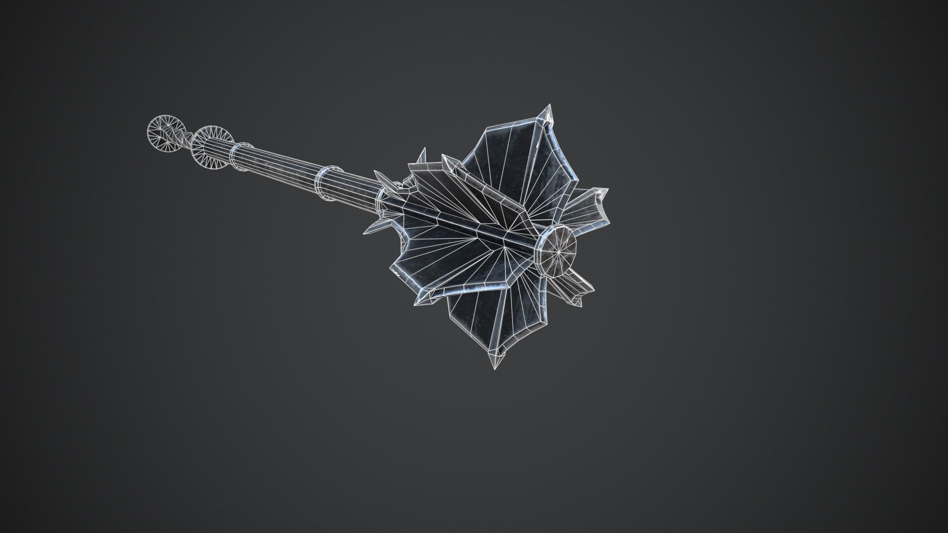Medieval Mace Low-poly 3D model_11