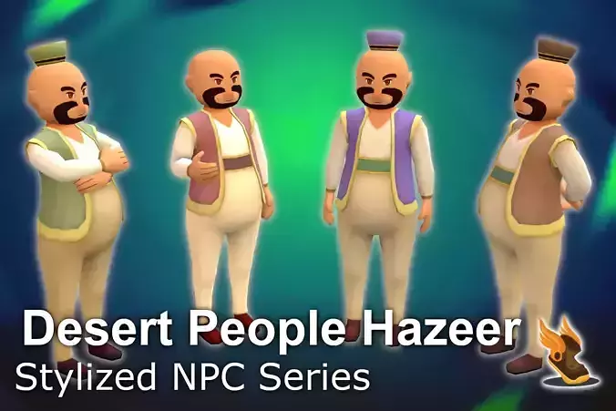 Stylized NPC - Desert People Hazeer Low-poly 3D model