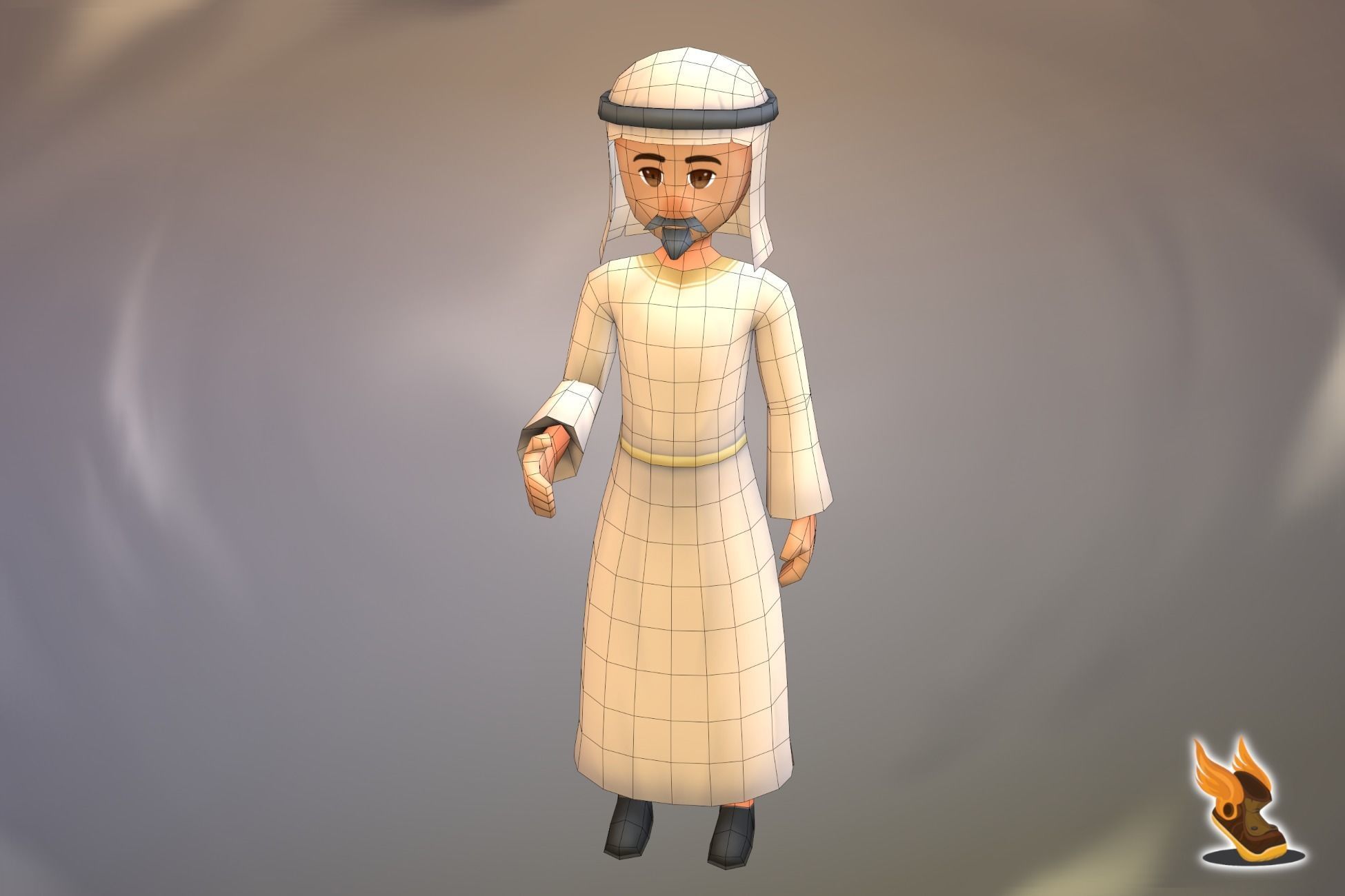 Stylized NPC - Desert People Azimyr Low-poly 3D model_5