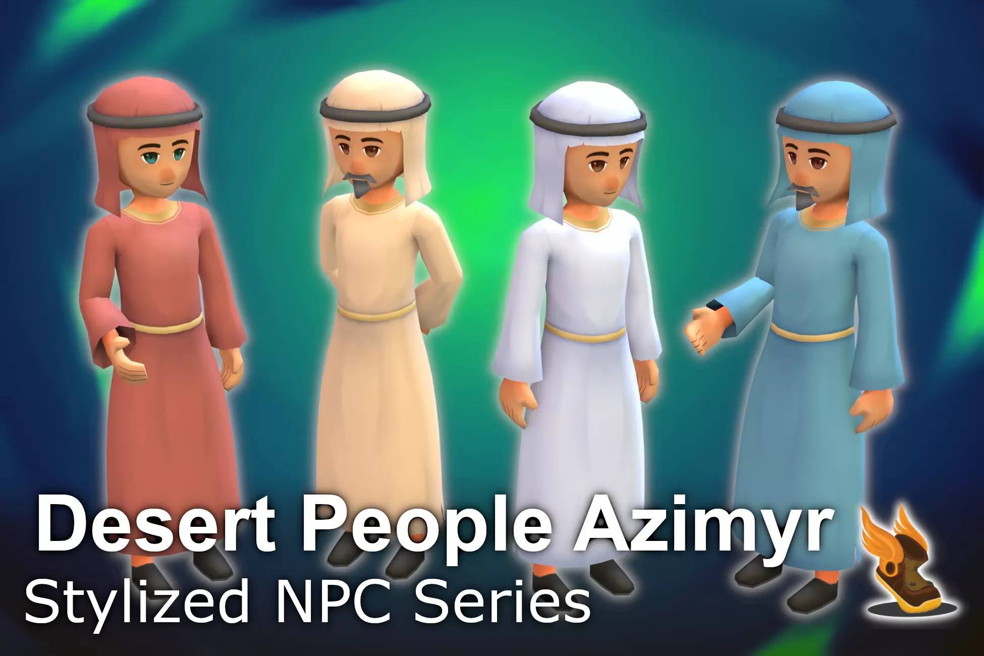 Stylized NPC - Desert People Azimyr Low-poly 3D model_0