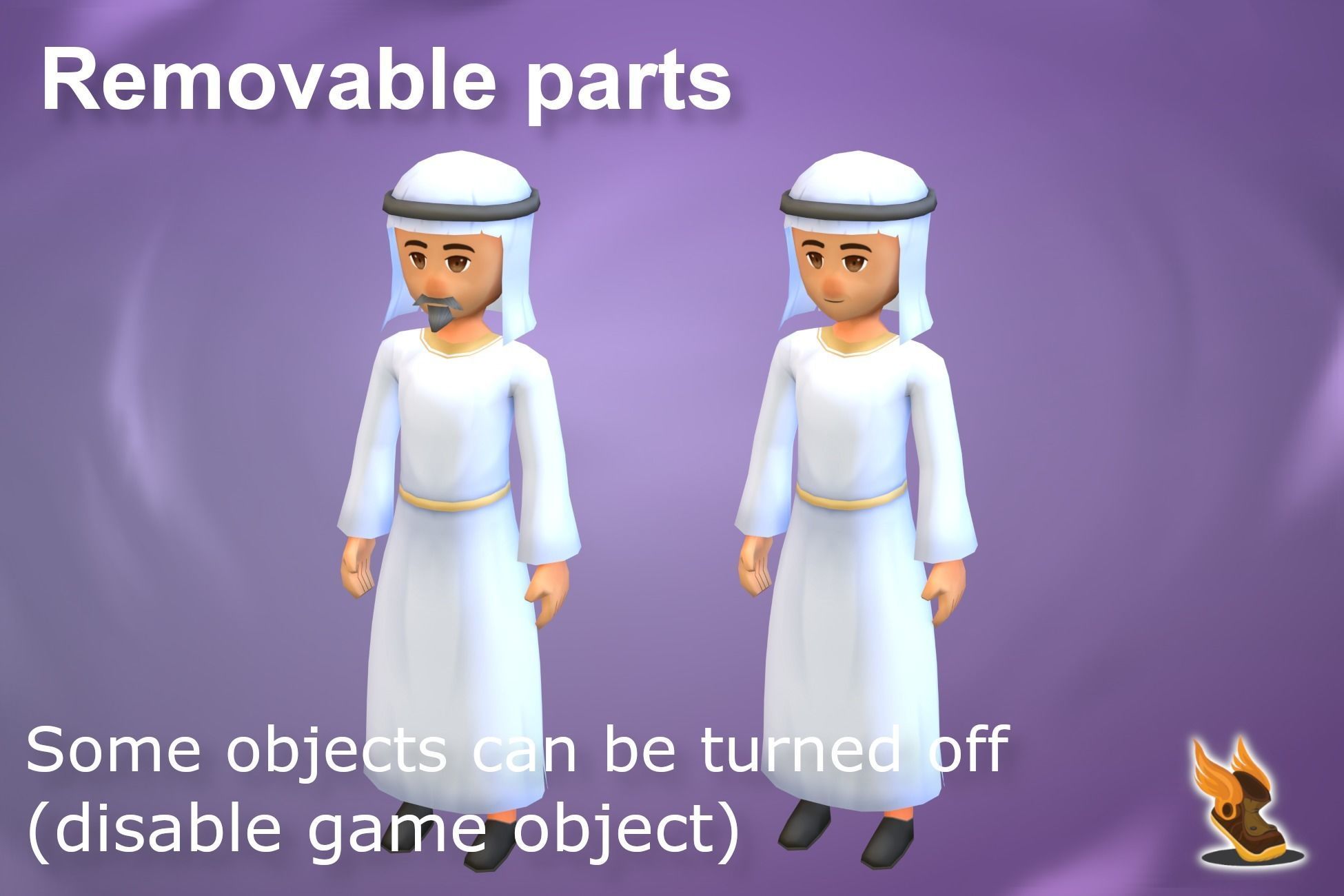 Stylized NPC - Desert People Azimyr Low-poly 3D model_4