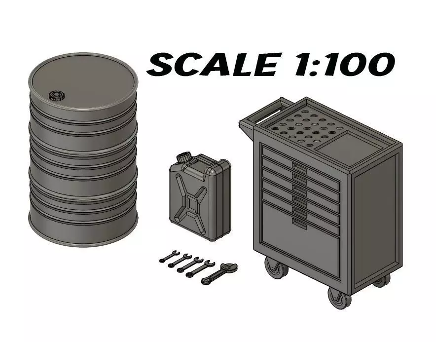 1-100 Scale Gundam Diorama Tool Canister Barrel 3D print model