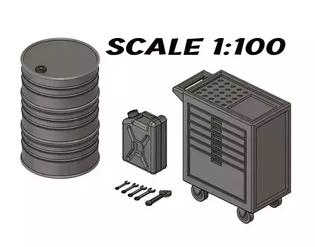 1-100 Scale Gundam Diorama Tool Canister Barrel 3D print model