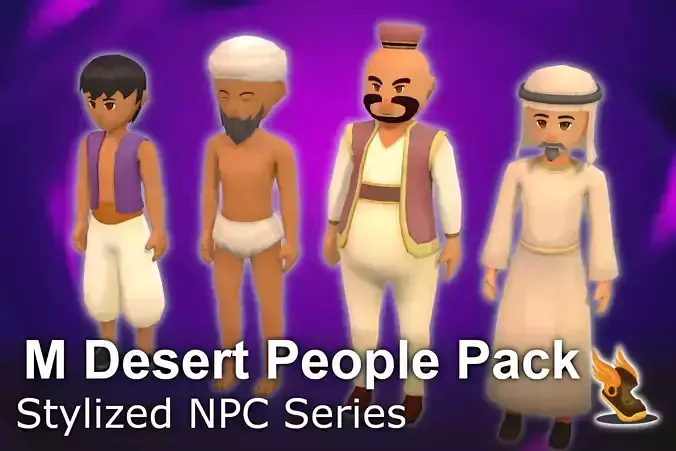 Stylized NPC - M Desert People Pack 3D Model Collection