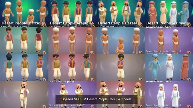 Stylized NPC - M Desert People Pack