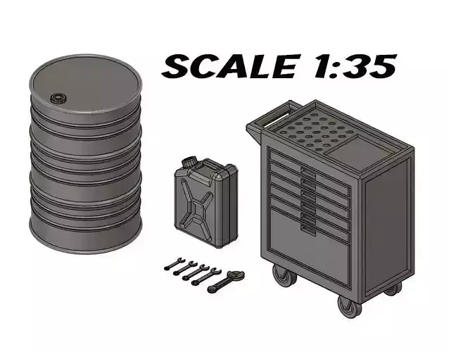 1-35 Scale Diorama Tool Canister Barrel
