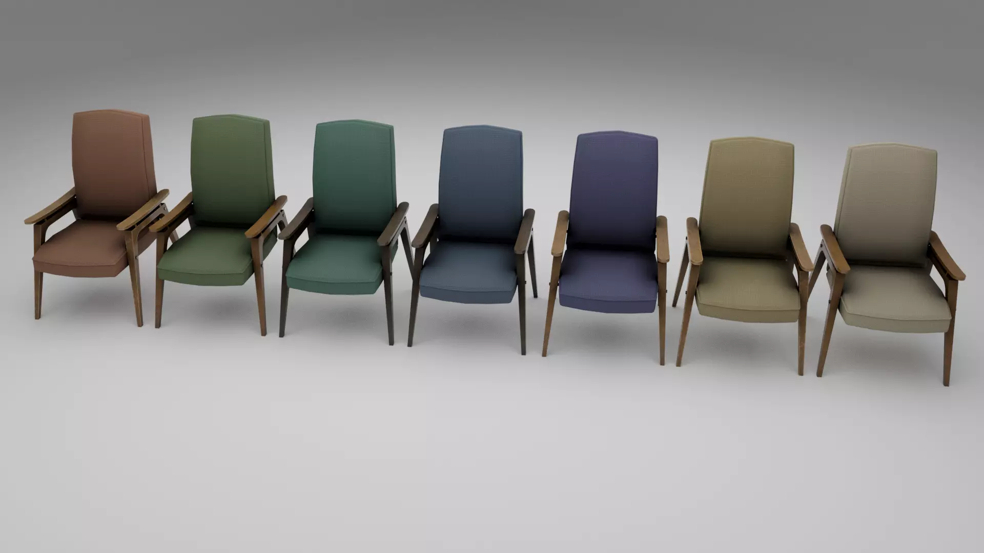 Authentic Old Soviet Chair Low Perfect for Games and Renders Low-poly 3D model