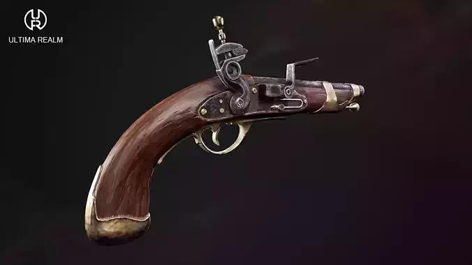 Medieval Pistol Low-poly 3D model Medieval Pistol Low-poly 3D model