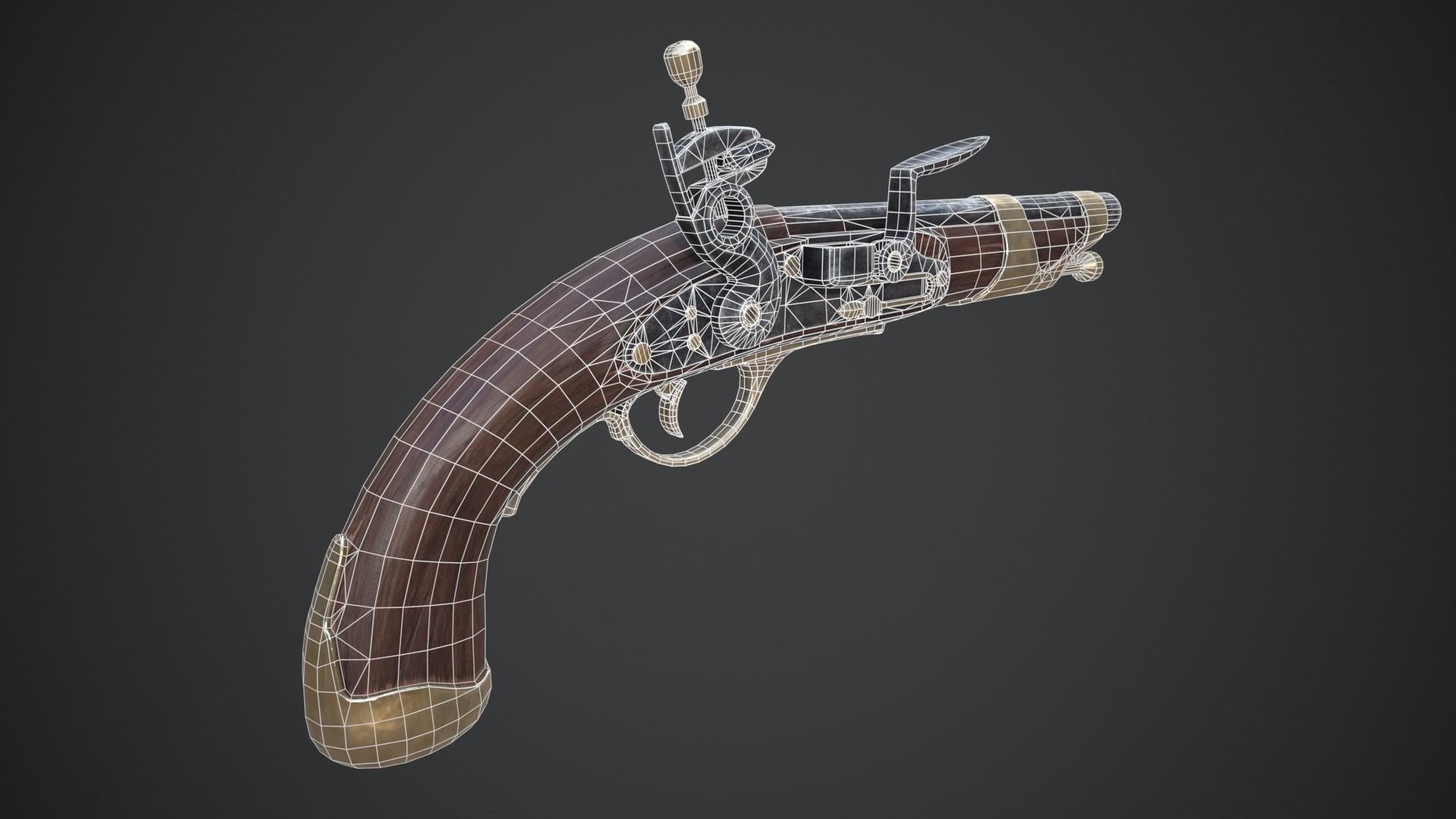 Medieval Pistol Low-poly 3D model_15