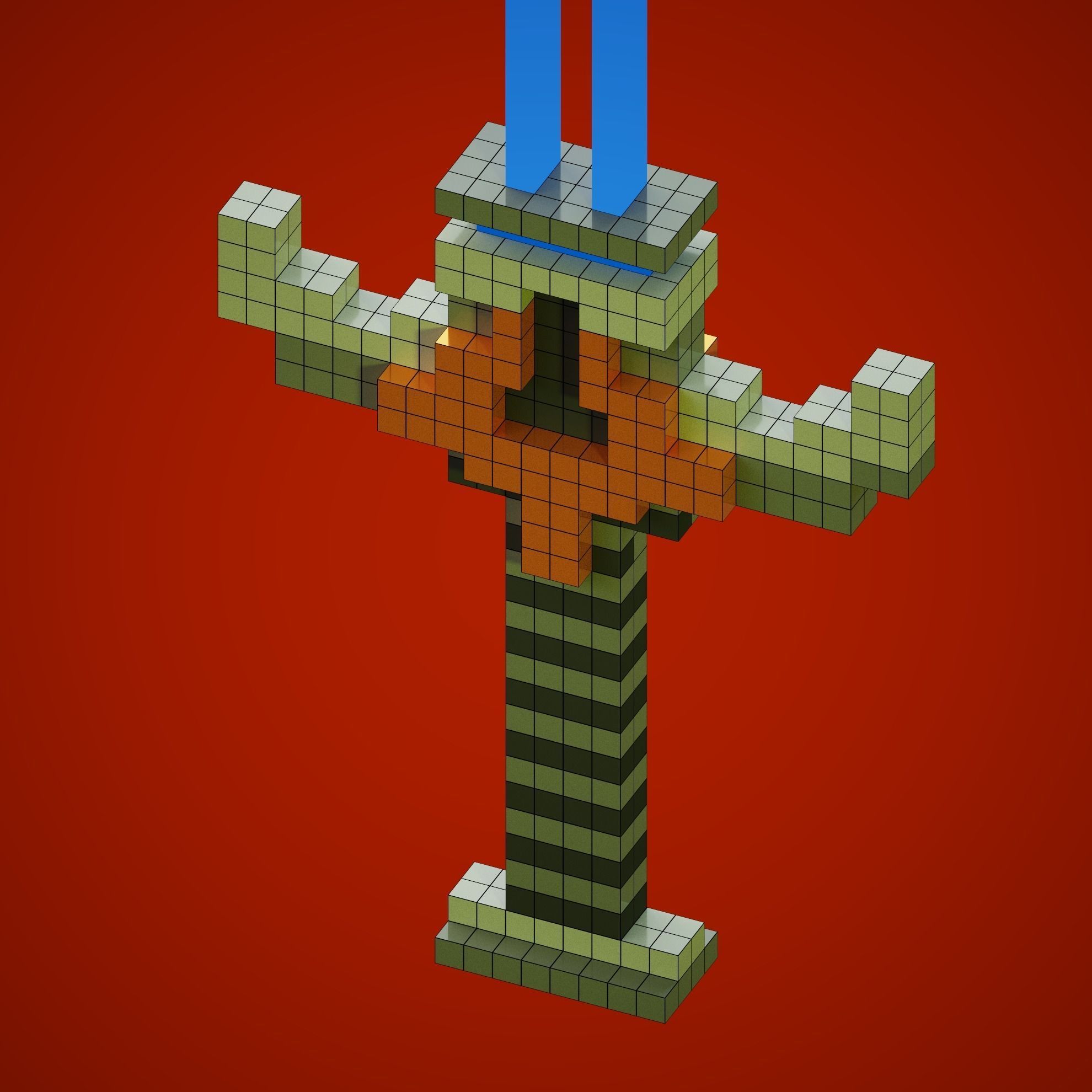 Sword created with voxel art 3D model_8