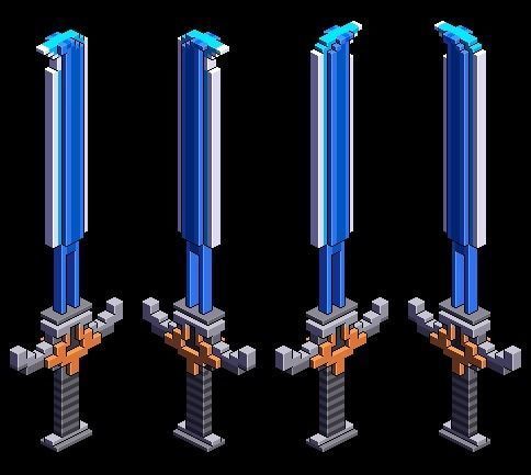 Sword created with voxel art 3D model_1
