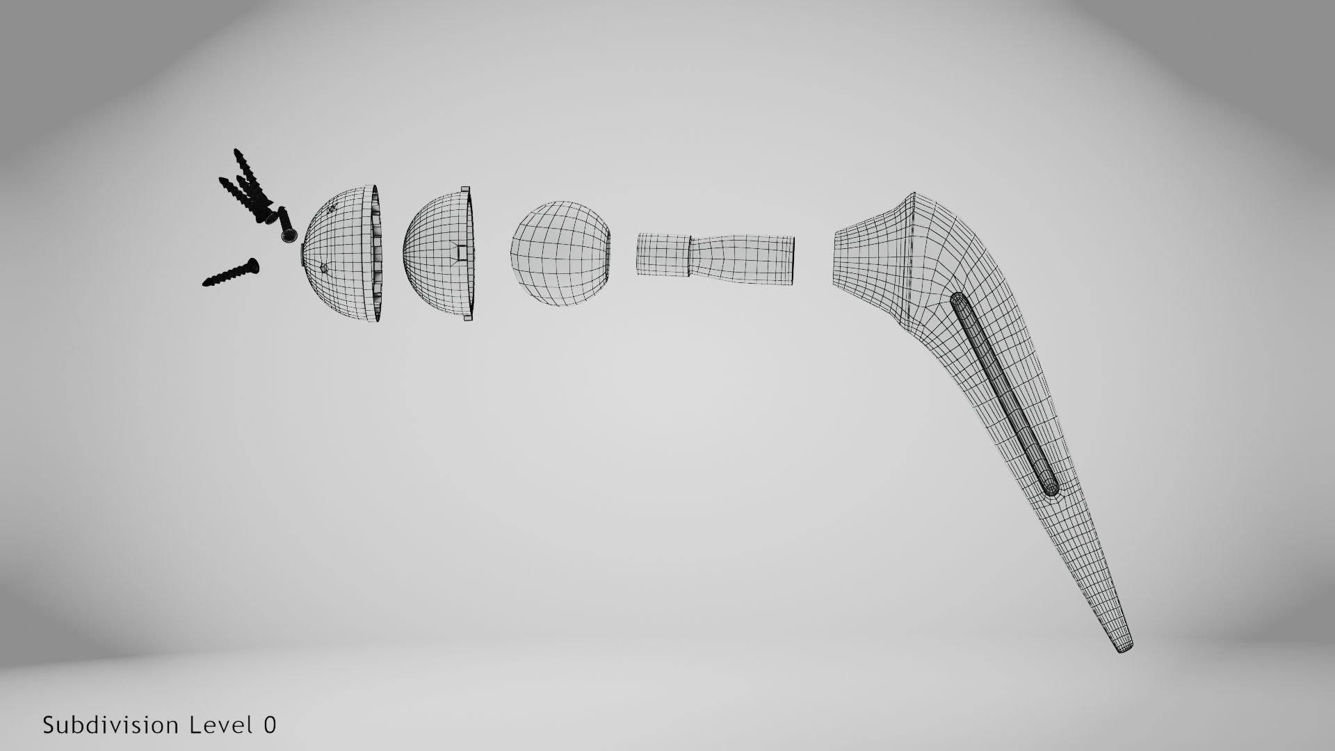 Hip Implant Low-poly 3D model_14