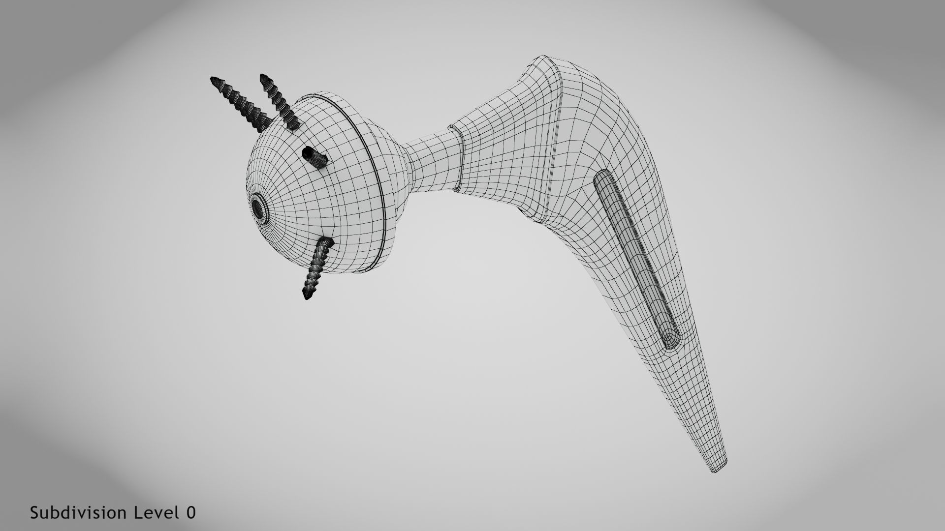 Hip Implant Low-poly 3D model_16