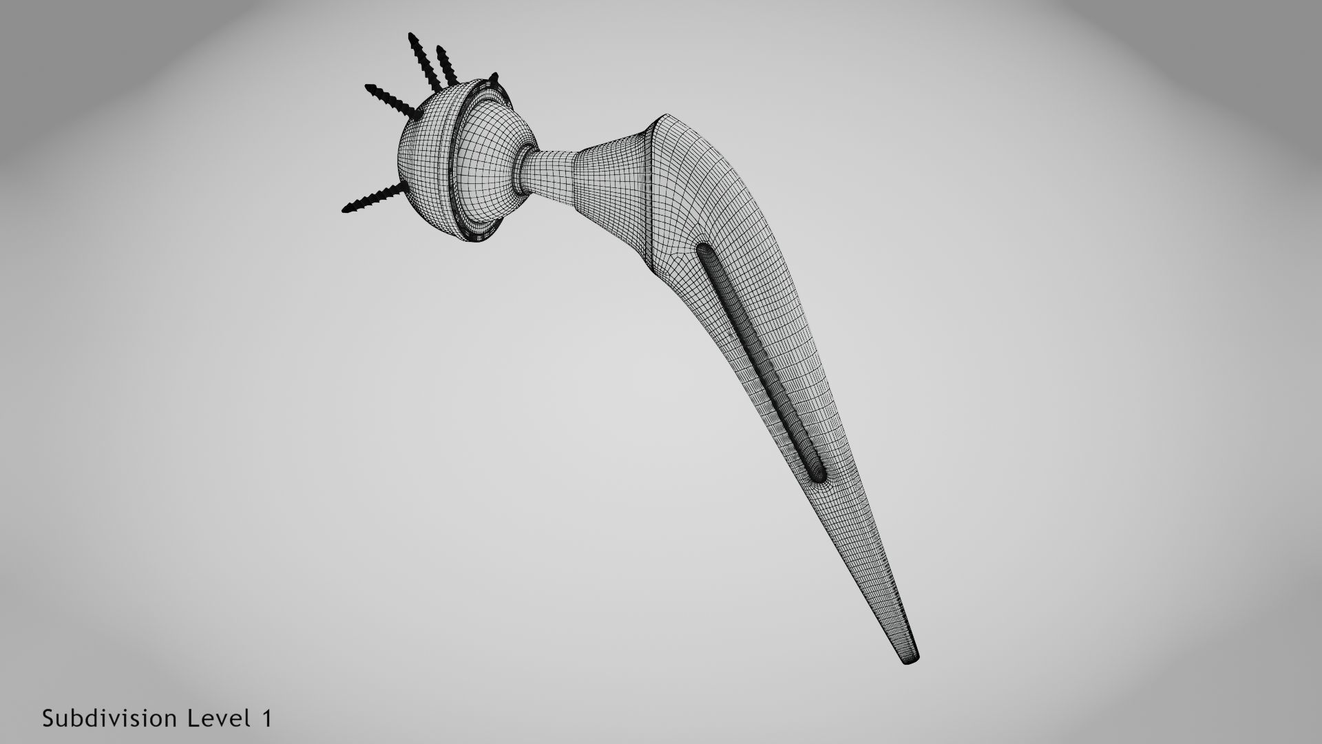 Hip Implant Low-poly 3D model_24