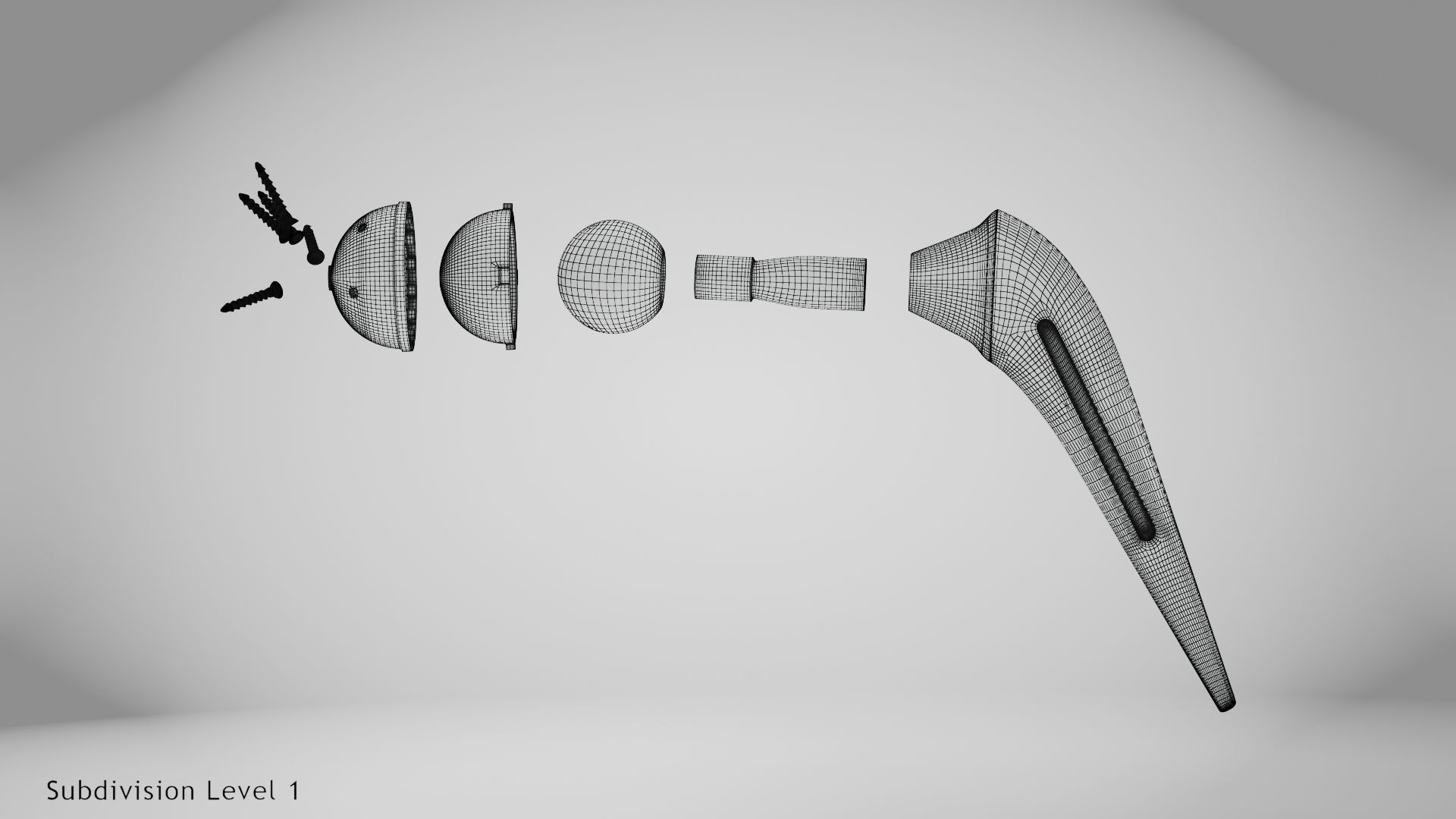 Hip Implant Low-poly 3D model_15