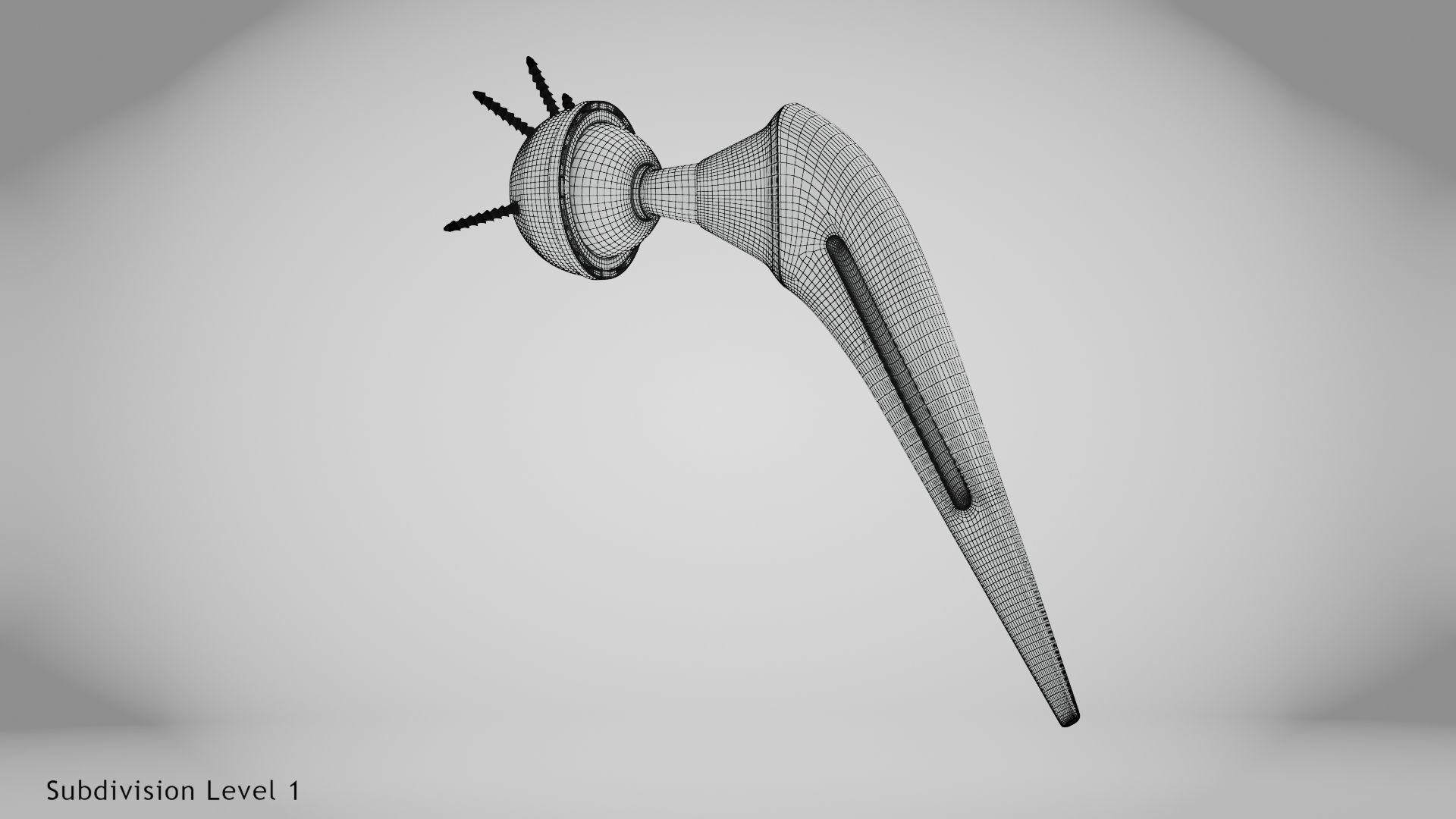 Hip Implant Low-poly 3D model_12