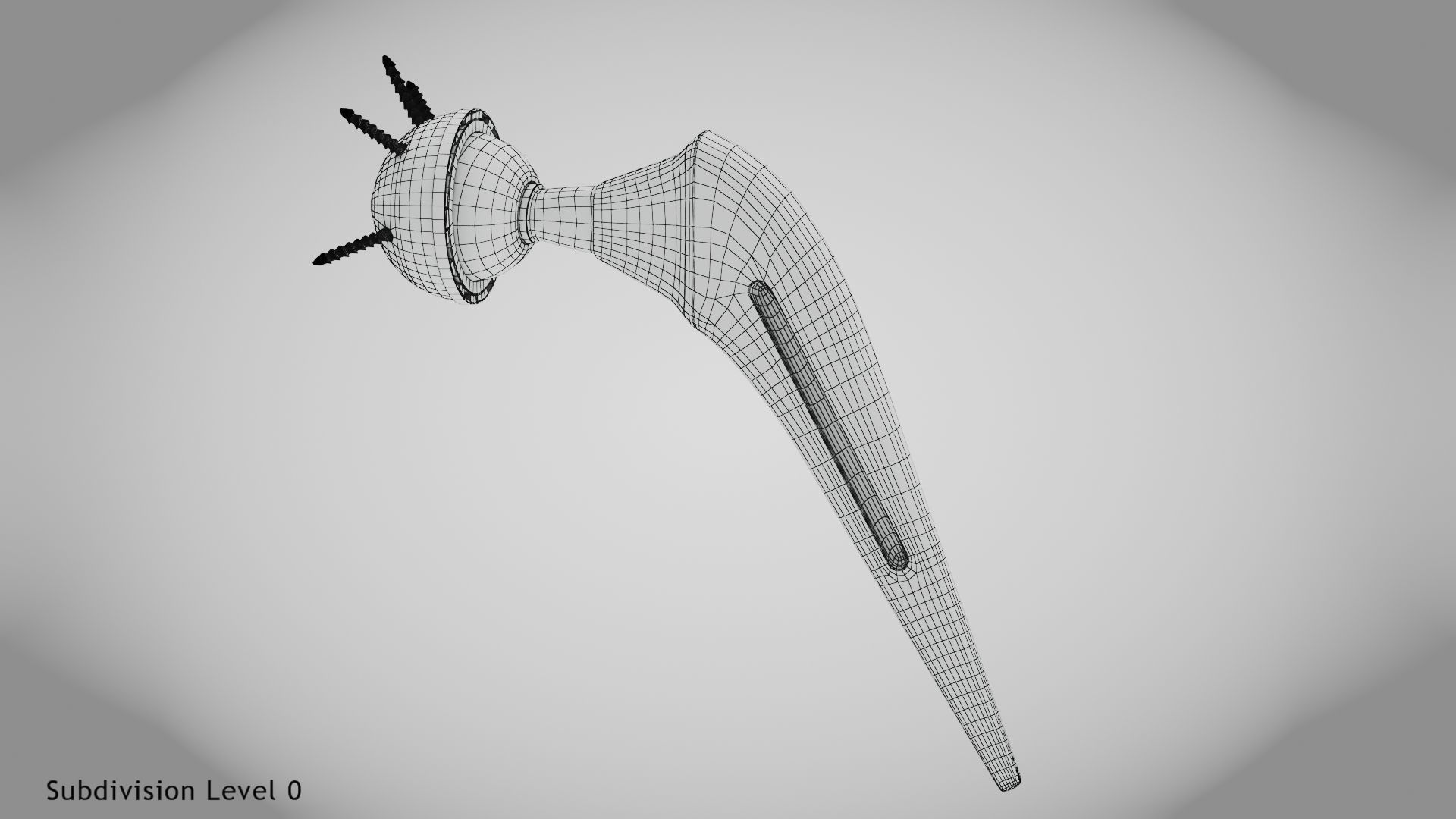 Hip Implant Low-poly 3D model_25