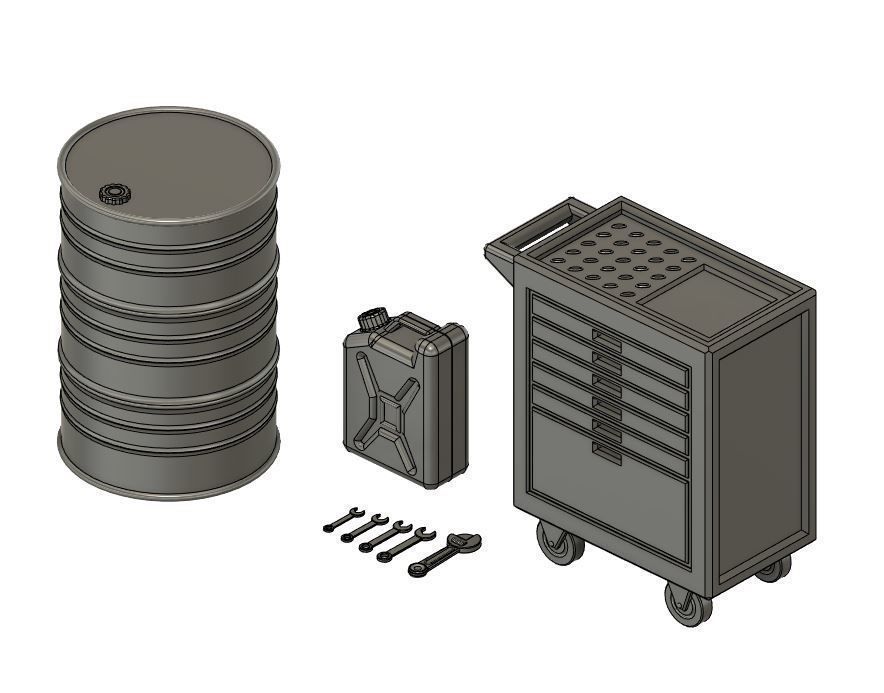 1-87 Scale Model Railroad Diorama Tool Canister Barrel 3D print model_1