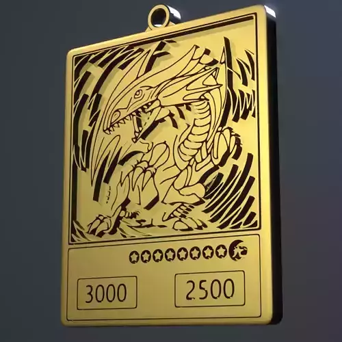 Blue Eyes Dragon Card Necklace