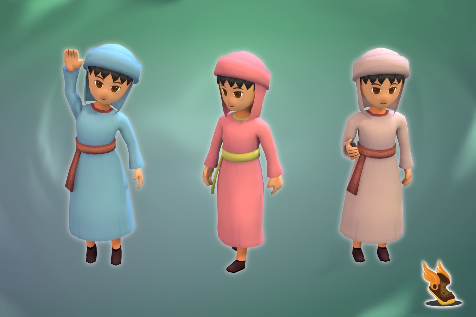 Stylized NPC - F Desert People Pack 3D Model Collection_29