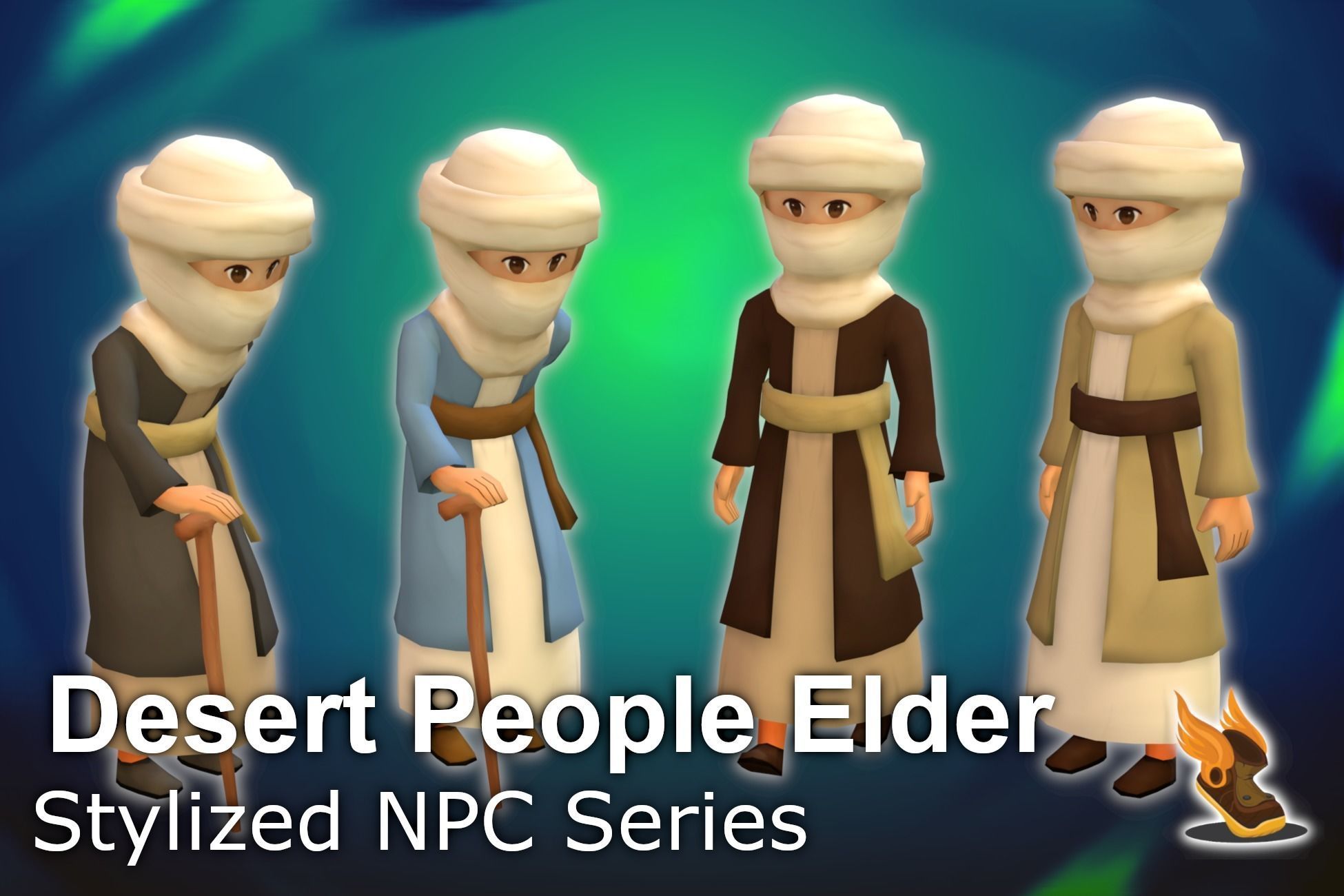 Stylized NPC - F Desert People Pack 3D Model Collection_10