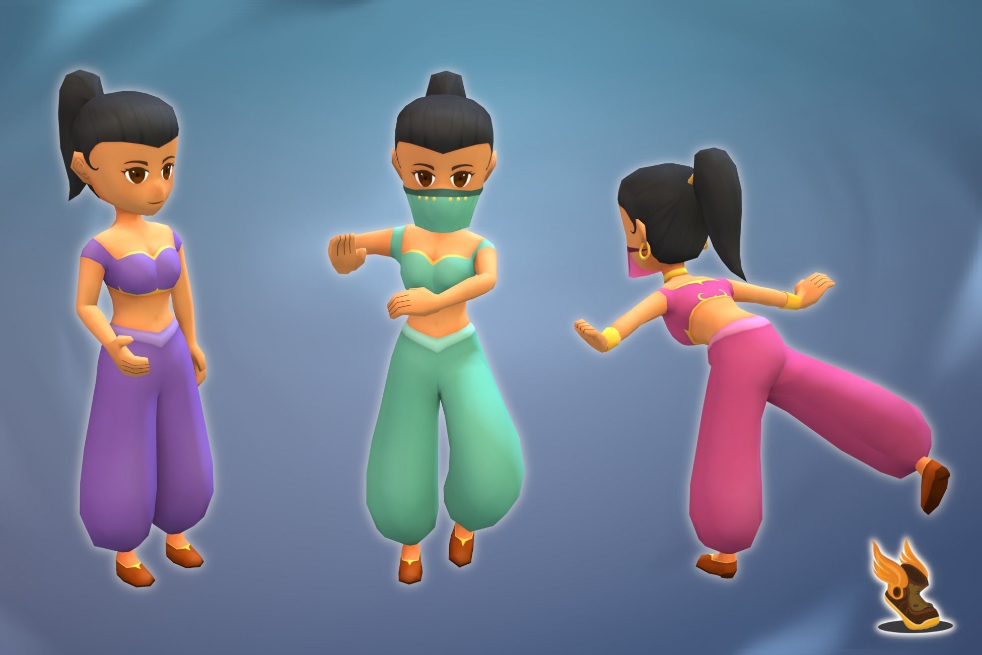 Stylized NPC - F Desert People Pack 3D Model Collection_12