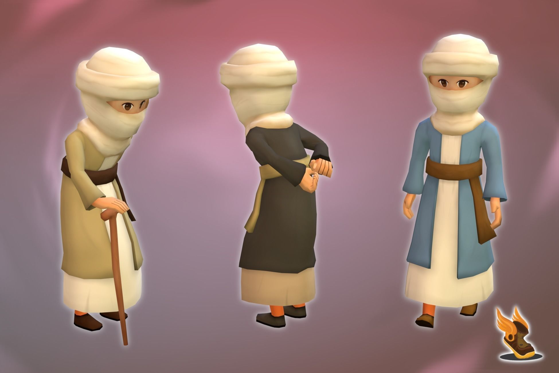 Stylized NPC - F Desert People Pack 3D Model Collection_18
