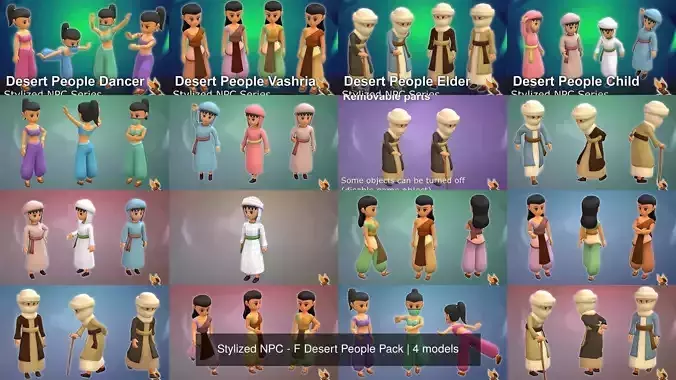 Stylized NPC - F Desert People Pack