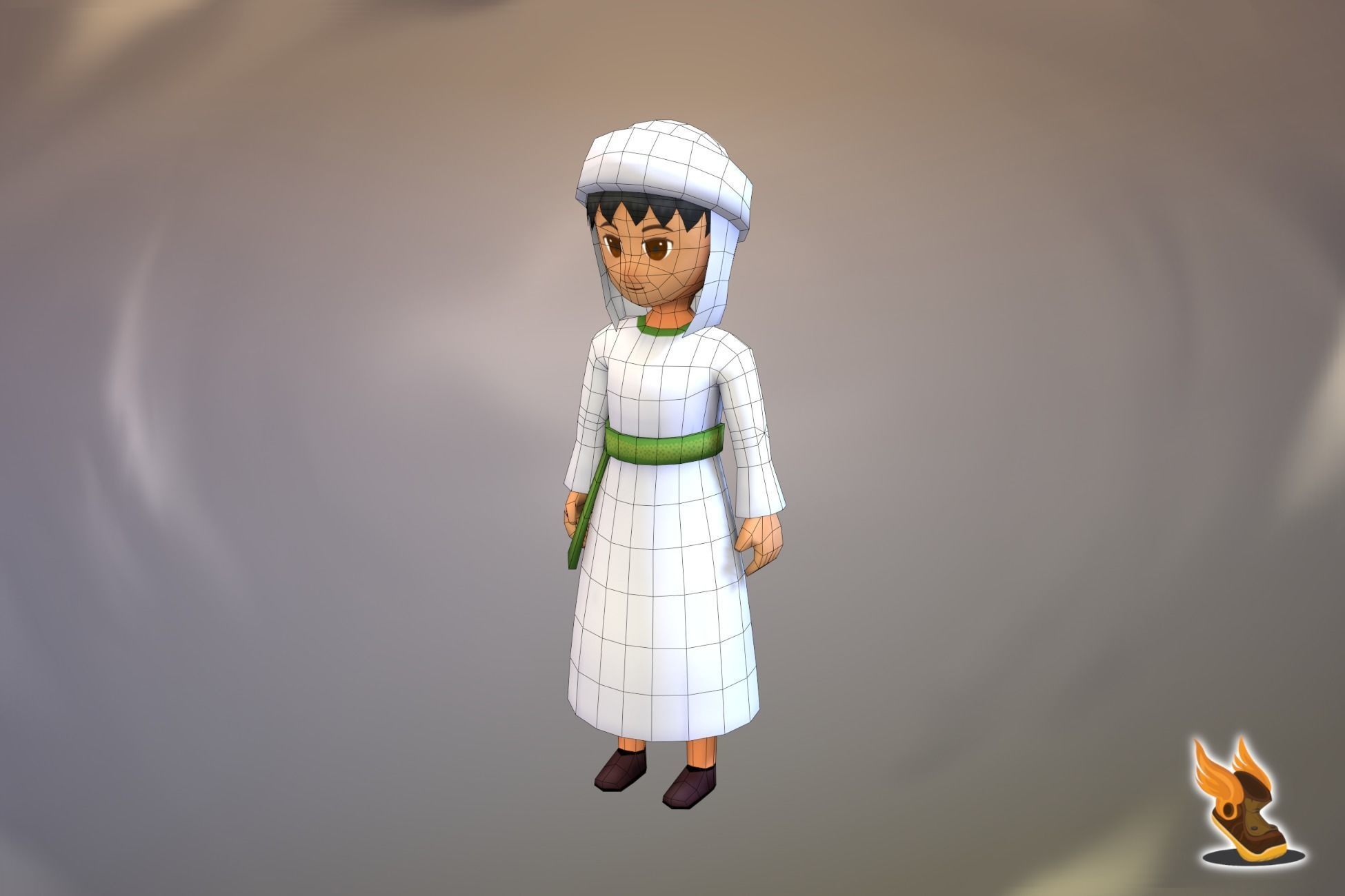 Stylized NPC - F Desert People Pack 3D Model Collection_25