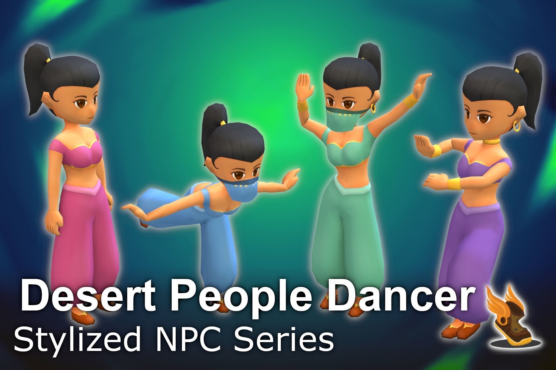 Stylized NPC - F Desert People Pack 3D Model Collection_8