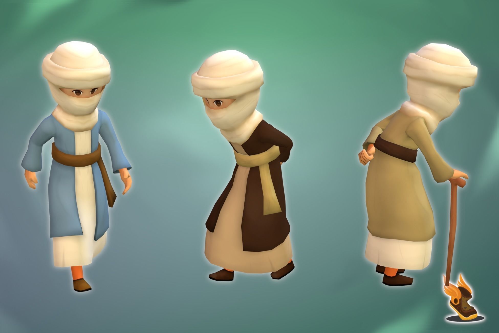 Stylized NPC - F Desert People Pack 3D Model Collection_28