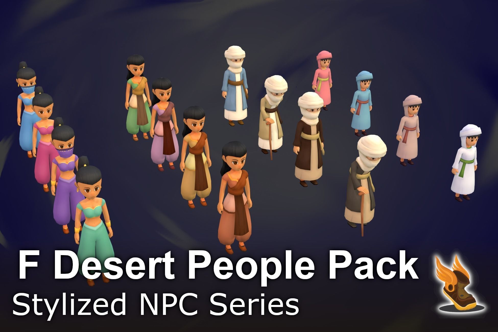 Stylized NPC - F Desert People Pack 3D Model Collection_6