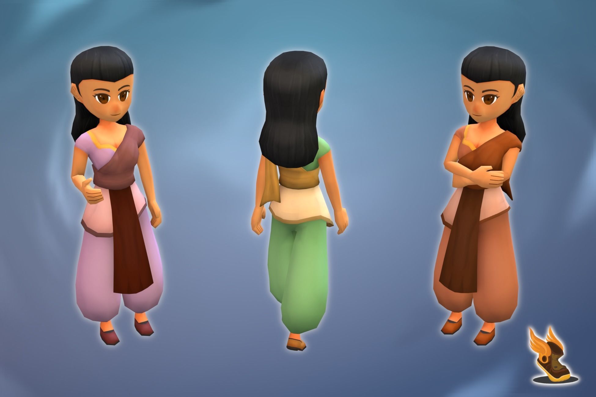 Stylized NPC - F Desert People Pack 3D Model Collection_13