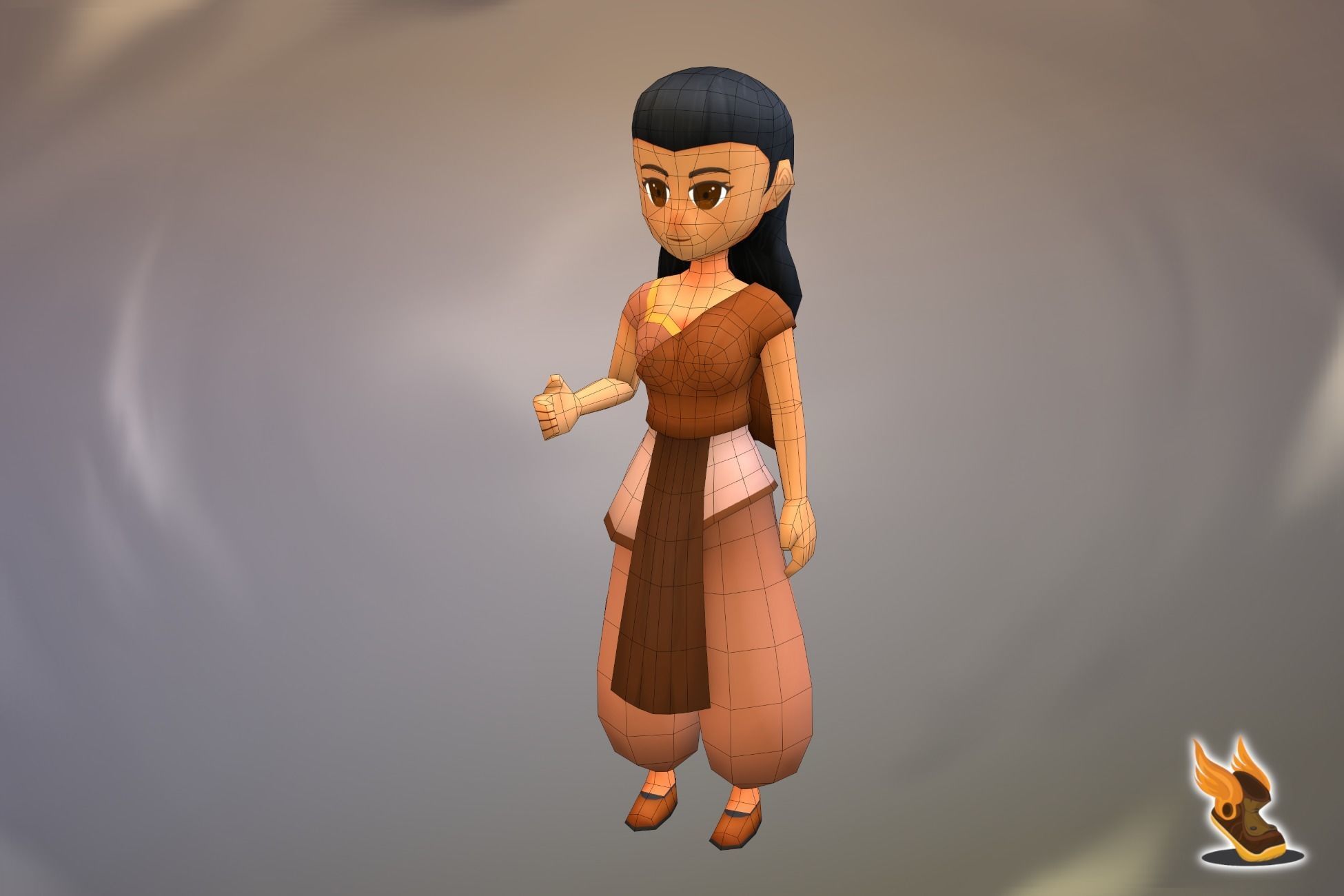 Stylized NPC - F Desert People Pack 3D Model Collection_23