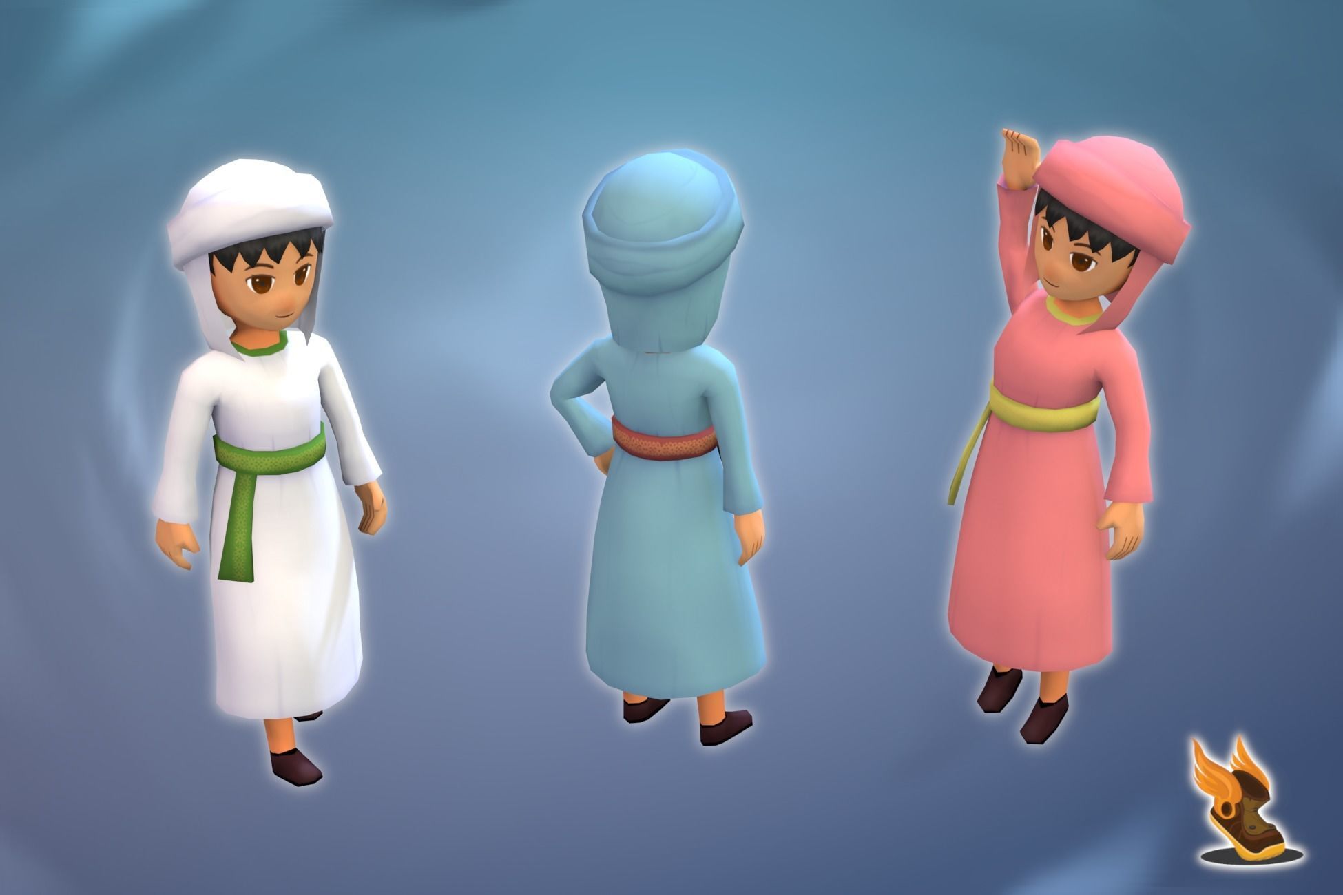 Stylized NPC - F Desert People Pack 3D Model Collection_15