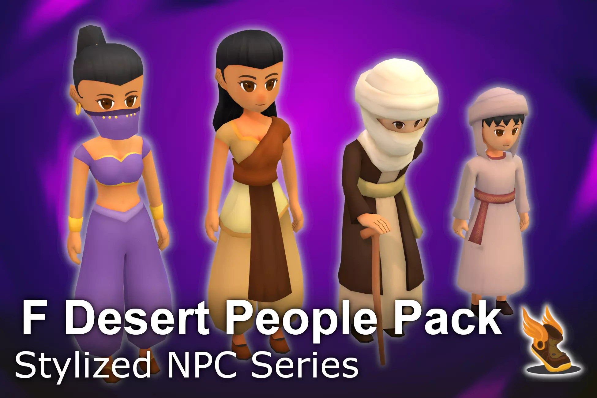 Stylized NPC - F Desert People Pack 3D Model Collection_0