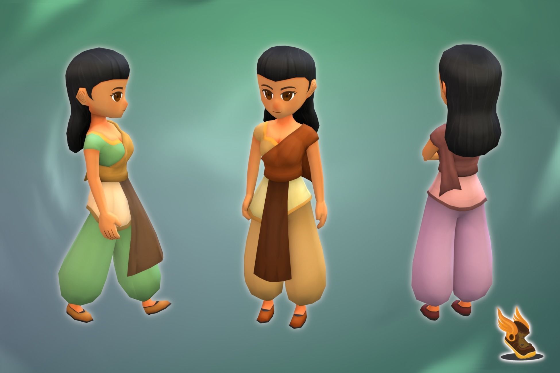 Stylized NPC - F Desert People Pack 3D Model Collection_27