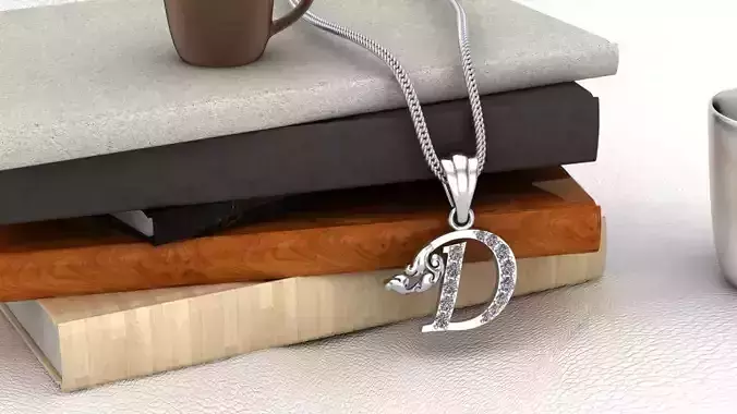 Initial Letters Pendant D 3D print model 3D print model